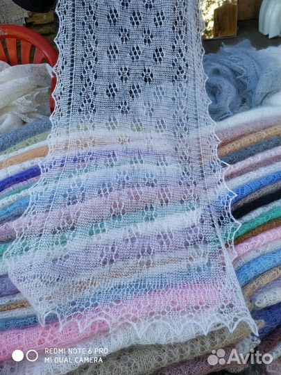 Пуховые шарфы Козья шерсть ручной работы