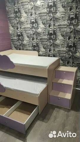 Кровать двухъярусная с выкатным спальным местом