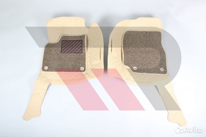 Ковры салона 3D Leхus LX470 LH Бежевые с золотой