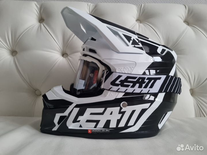 Oчкu + Шлем Комплект Leatt 7.5 White Black V23