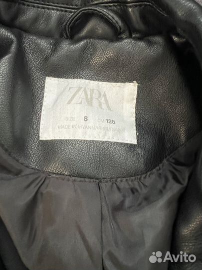 Кожаная куртка для девочки 128 Zara