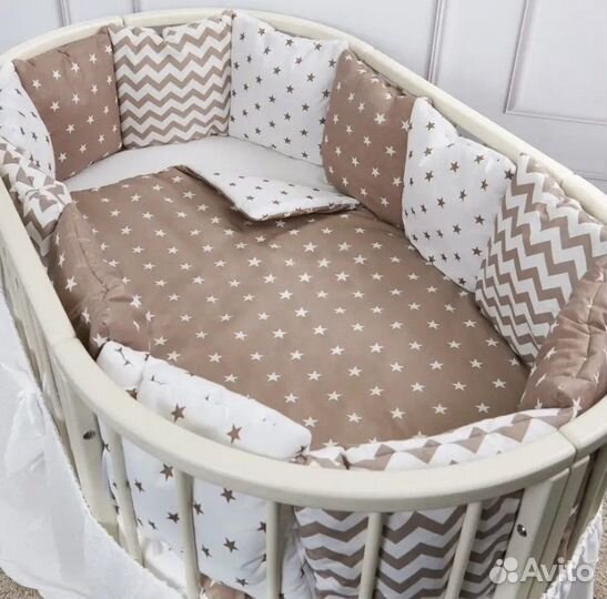 Комплект бортиков в кроватку + одеяло