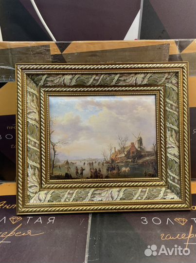 Картина На катке шелкография