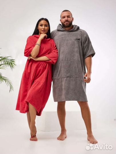 Полотенце пончо мужское, женское