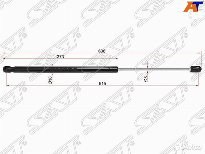SAT ST-A1669802464 Амортизатор капота mercedes-ben
