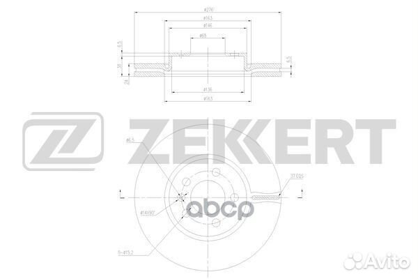 Диск торм. перед. Audi A1 II 18- Seat Ibiza V