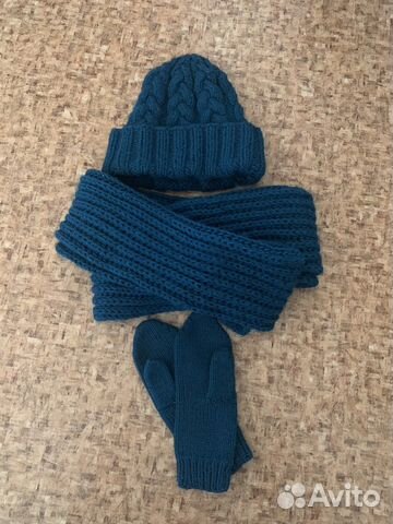 Комплект шапка, шарф и варежки
