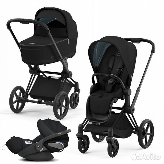 Новая коляска 3 в 1 Cybex Priam 4 Deep black