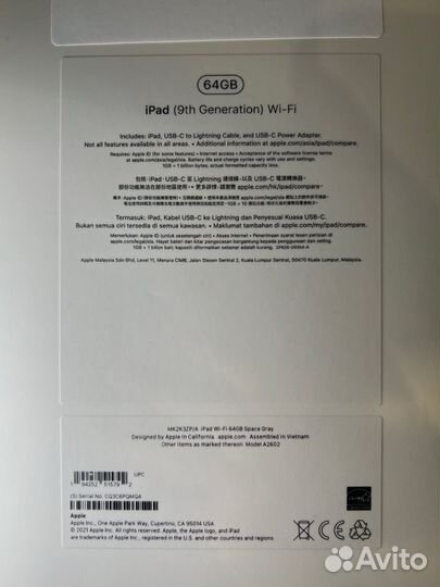 Apple iPad 10.2 2021 wi fi 64 гб space gray