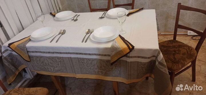 Скатерть лен с салфетками