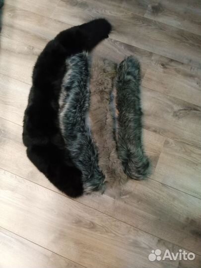 Воротник мех кожа остатки