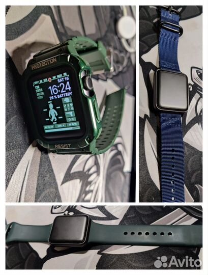 Часы apple watch 3 42mm + 3 ремешка