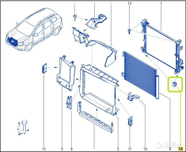 Кронштейн радиатора Renault Duster K9KR858D165990