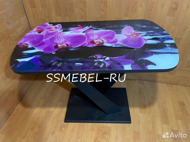 Стол лофт Ласточка с фотопечатью R-045