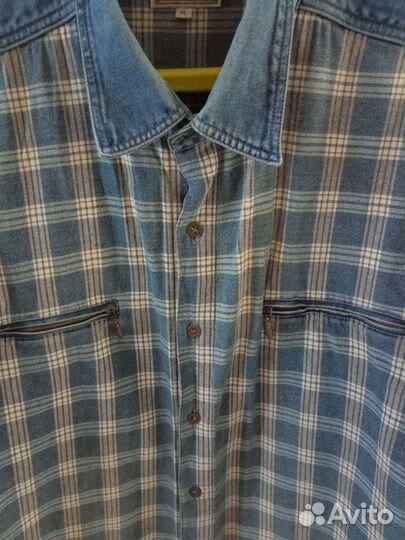 Мужская рубашка джинсовая