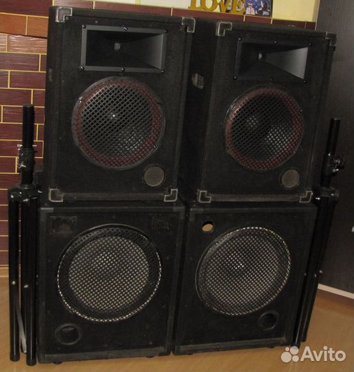 Колонки Pro 2000W Bravy 2шт C-Mark 2шт Штативы 2шт