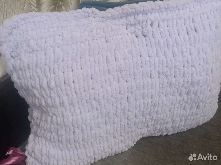 Наволочка на подушку вязаная ручная работа