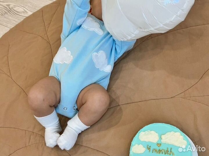 Боди толстовка с облачками