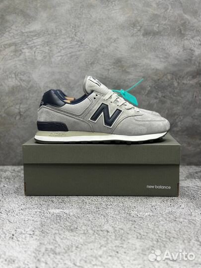 Кроссовки замшевые New Balance 574 Grey Blue