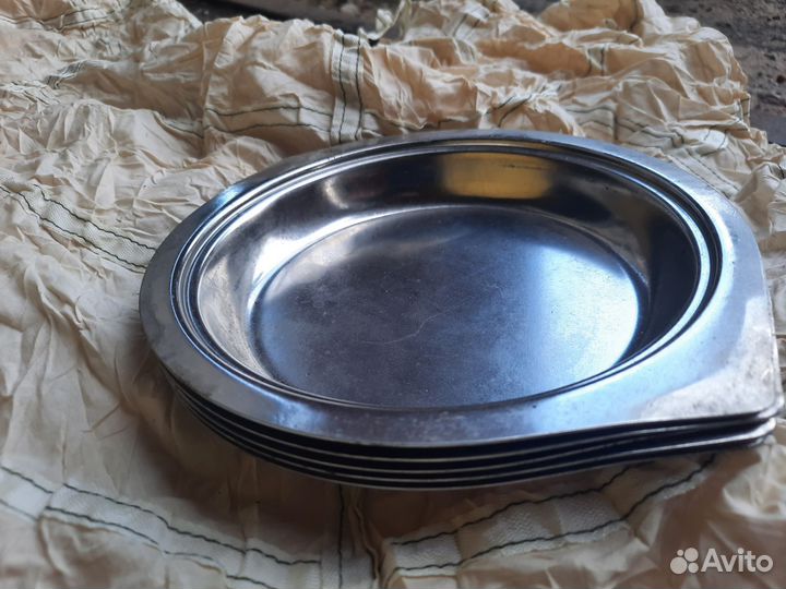 Тарелки СССР нержавейка ж.д.новые