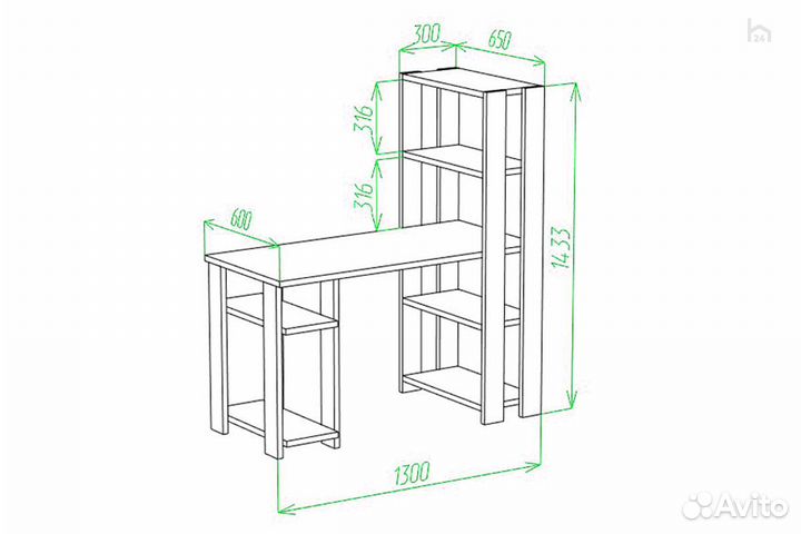 Стол компьютерный Slim стн-145/130 Н