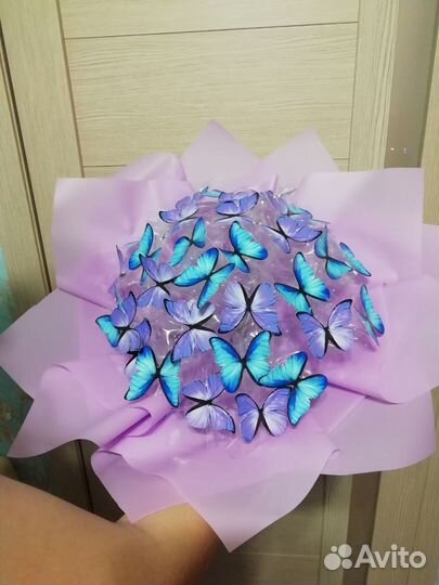 Букеты с бабочками ручной работы, с подсветкой