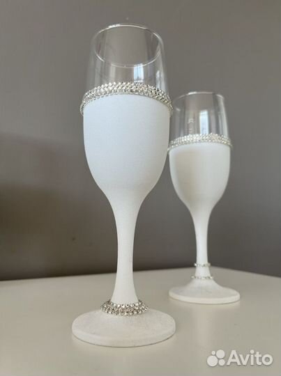 Свадебные бокалы ручной работы
