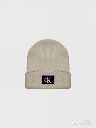Шапка Calvin Klein Monogram Logo Unbleached Heathe