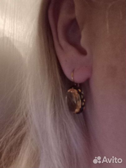Серьги серебро 875 пр СССР
