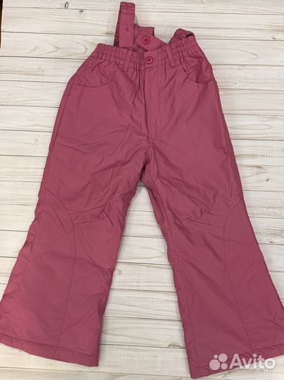 Штаны демисезонные на подтяжках на девочку