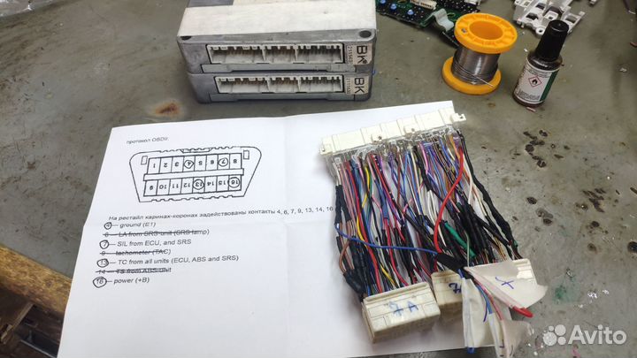 Переходник для перехода эбу с 7afe на 3sfe гибрид
