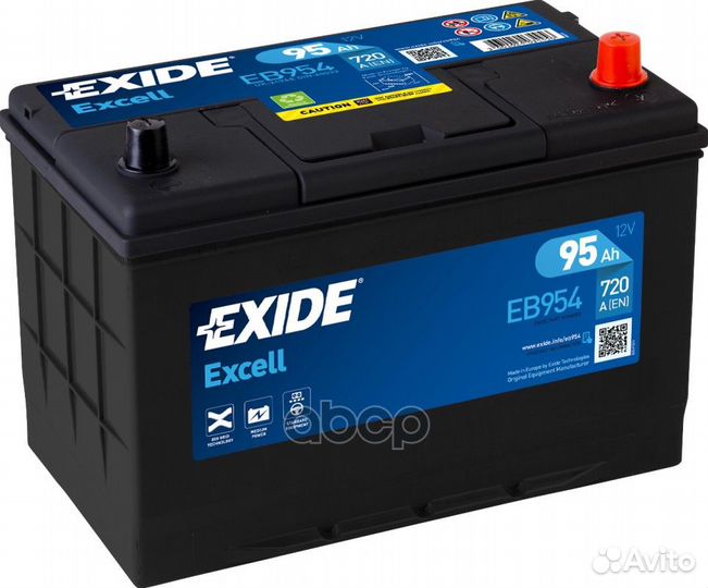EB954 exide Excell аккумулятор 12V 95Ah 760A ETN