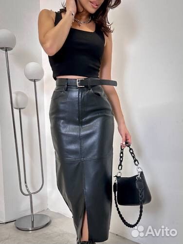 Юбка Zara кожаная,42-44