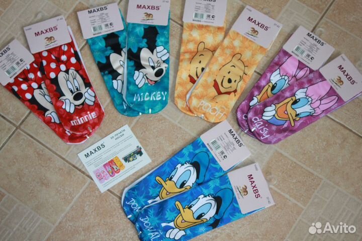 Классные носочки 3D печать с персонажами Дисней