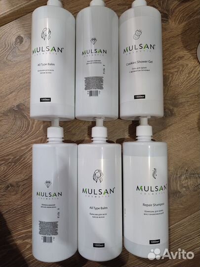 Гель для душа, шампунь, кондиционер Mulsan 1л