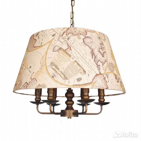 Люстра подвесная металл и текстиль классика