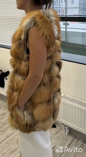 Жилетка меховая женская лиса