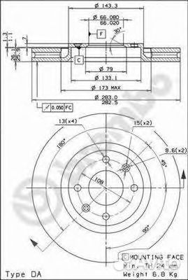 Тормозной диск 09961910 brembo