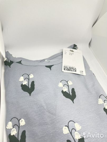 Платье голубое с ландышами новое H&M 98-104