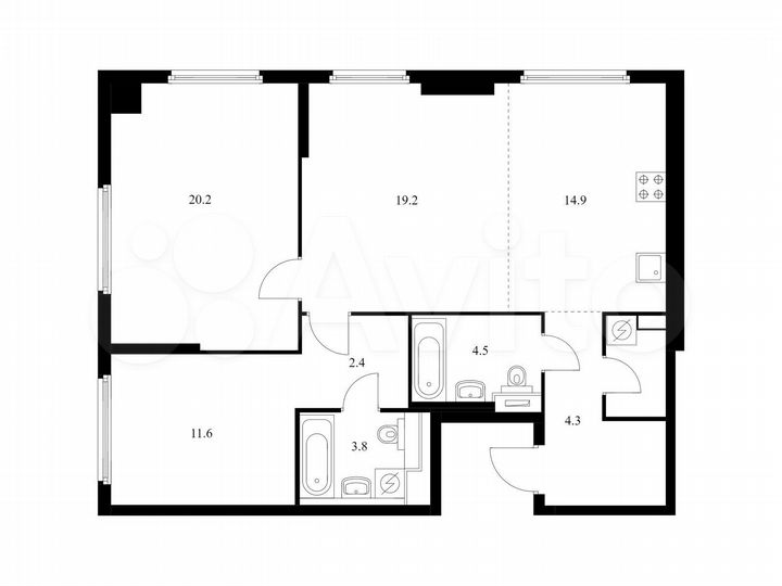 3-к. квартира, 87,8 м², 31/32 эт.