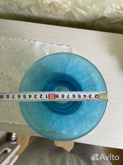 Ваза для цветов синее стекло