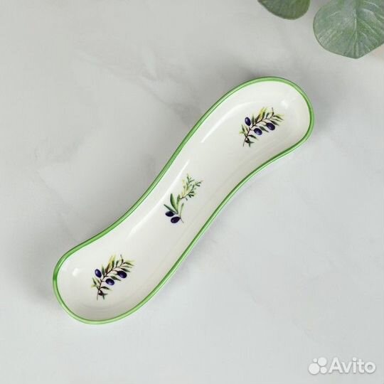 Блюдо фарфоровое для оливок/солений Доляна «Олива»