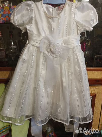 Платье для девочки белое 116 122