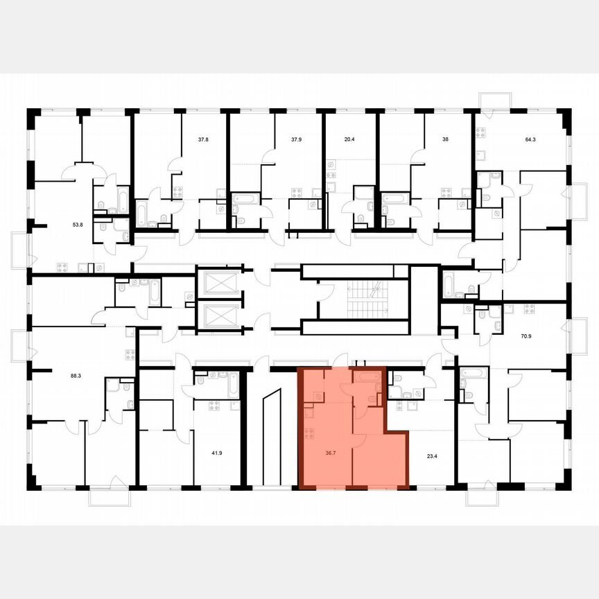 1-к. квартира, 36,7 м², 8/16 эт.