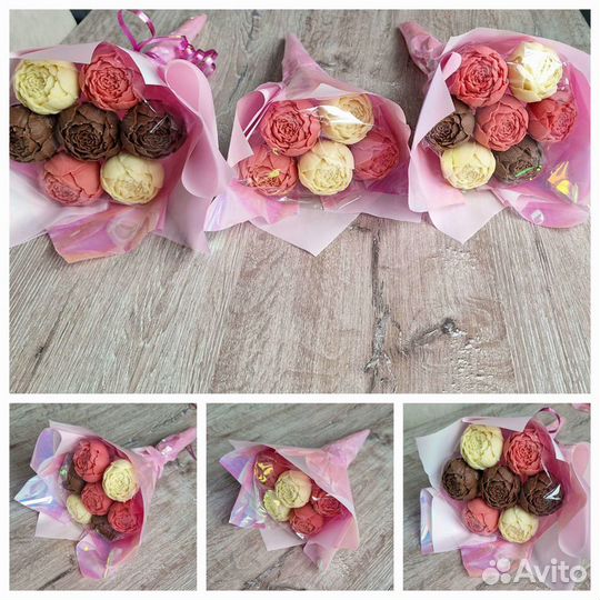 Букеты из шоколадных цветов пионы розочки