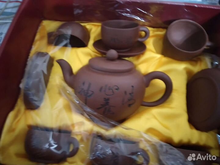 Китайский чайный сервиз из фиолетовой глины