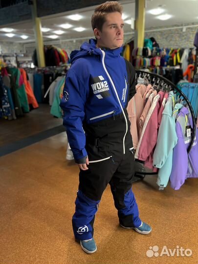 Комбинезон зимний на мембране синий/черный