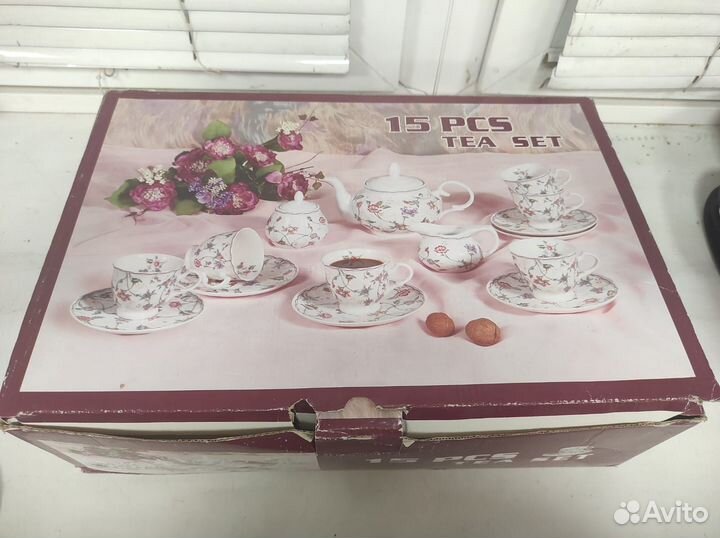 Чайный сервиз корал вьюнок. 15 предметов
