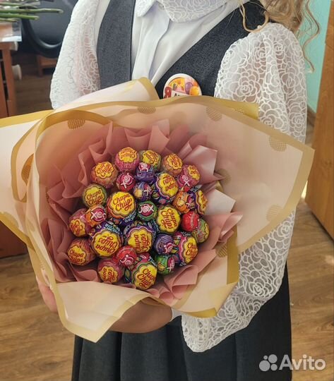 Сладкие букеты из конфет (чупа-чупсов)