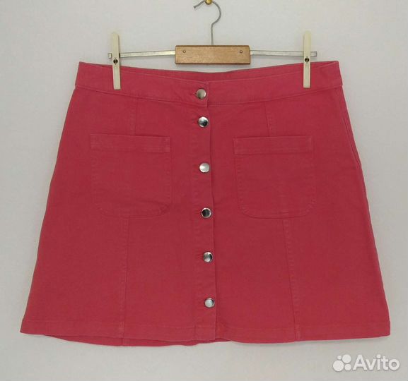 Юбка джинсовая розовая 48 размер